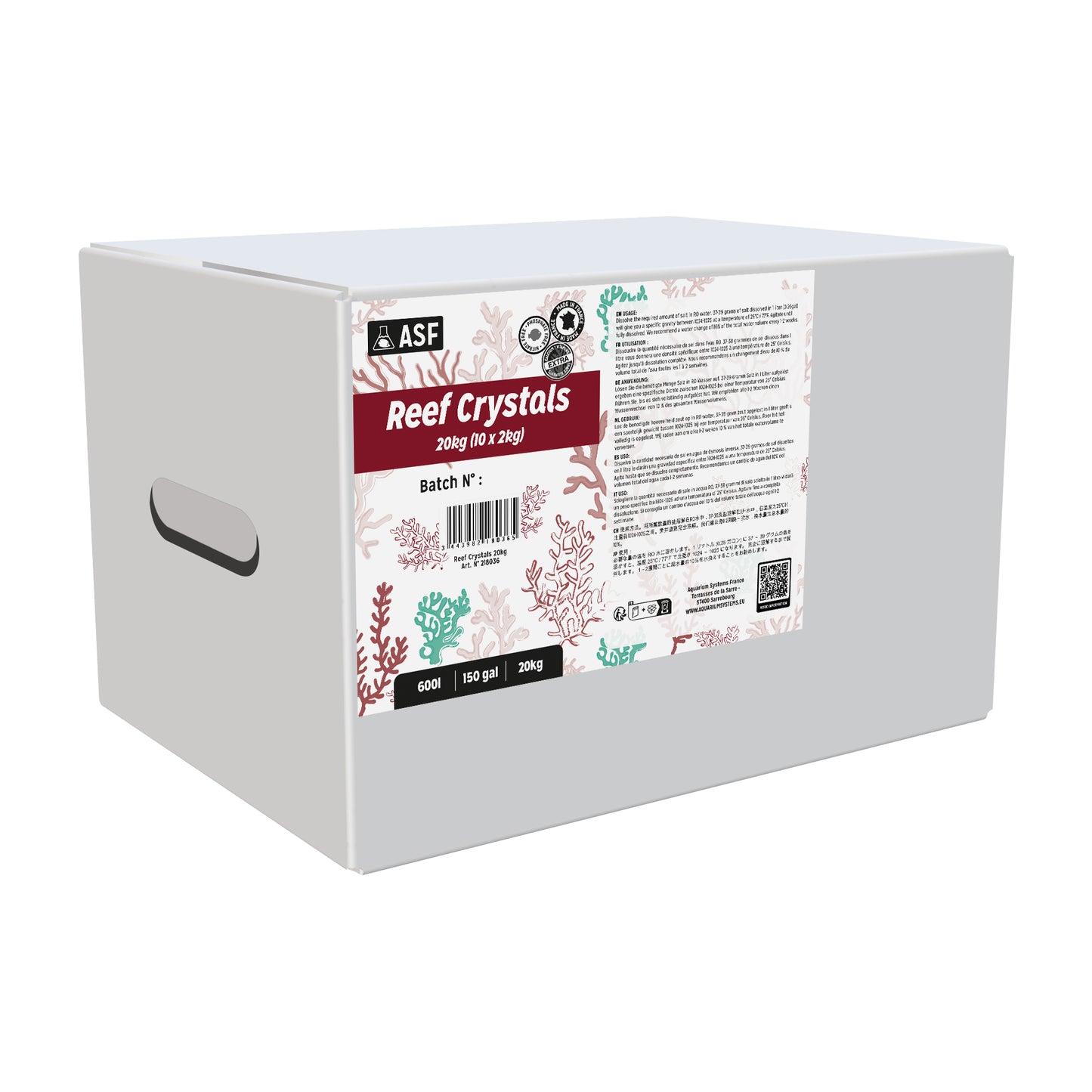 ASF Reef Crystals 20kg/600L Box
