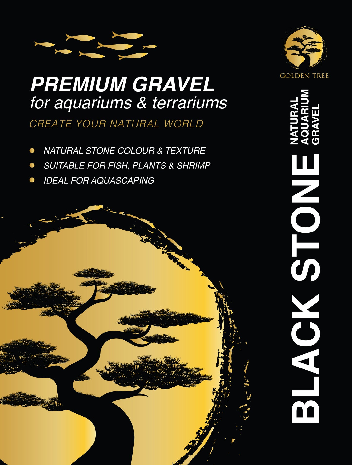 Golden Tree Black Stone Gravel